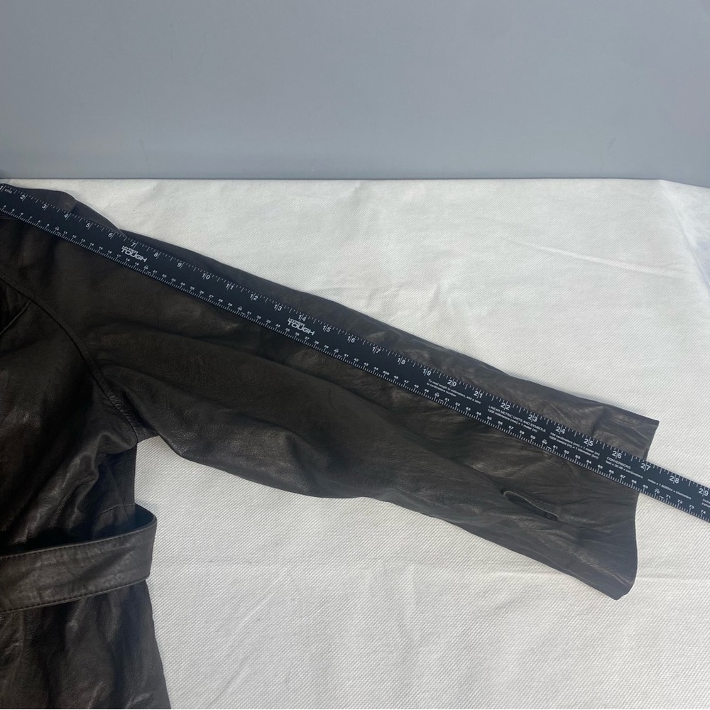 Lane Bryant Genuine Leather Jacket Women's Size 18/20 Brown Button Closure - Picture 9 of 16